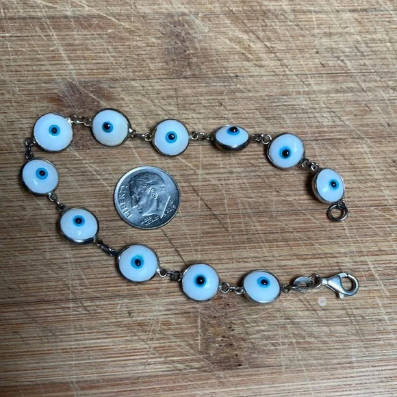 Sterling Silver Evil Eye Bracelet - Picture 1 of 1